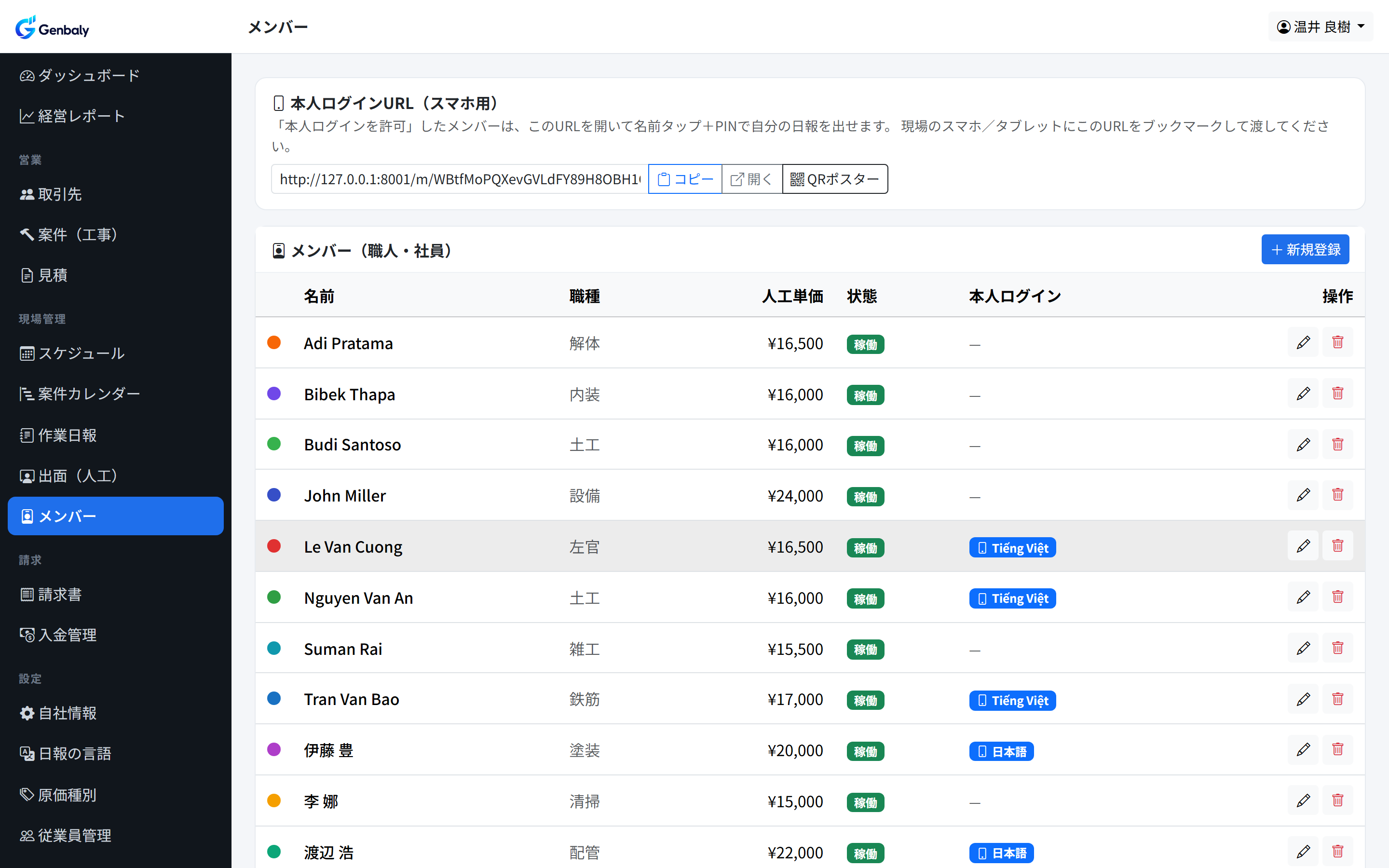 管理画面（日本語）